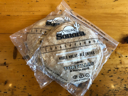 12" Whole Wheat Flour Tortillas